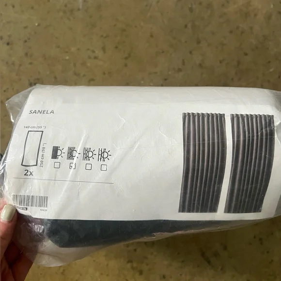 IKEA SANELA Velvet Curtains Room Darkening 55x98" 2 Panels Gray New! - Picture 7 of 8